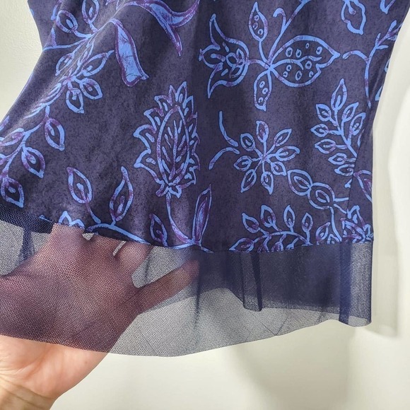 Victoria's Secret Floral Mesh Hem Cami Blue Size Small - Picture 3 of 8